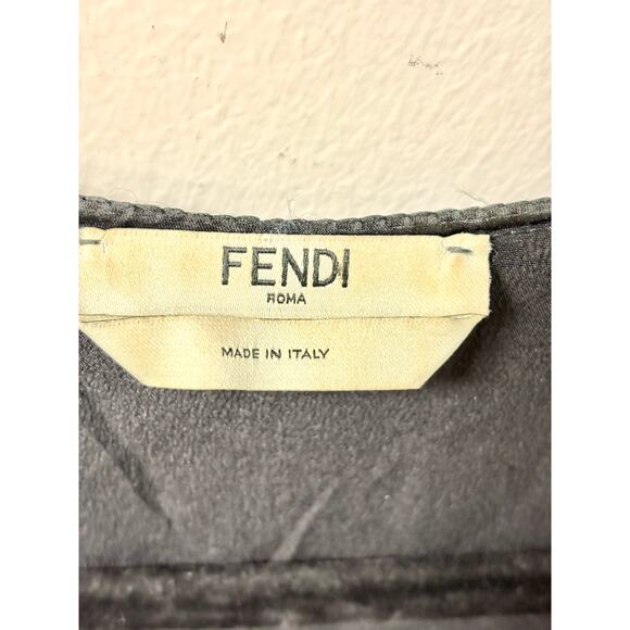 Fendi Runway Silk-Organza V-Neck Midi Lace Fit & Flare Dress Black Women's US 4 - Picture 5 of 7